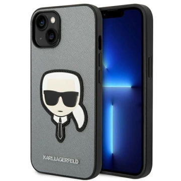 Etui Karl Lagerfeld KLHCP14MSAPKHG do iPhone 14 Plus 6,7" hardcase Saffiano Karl`s Head Patch